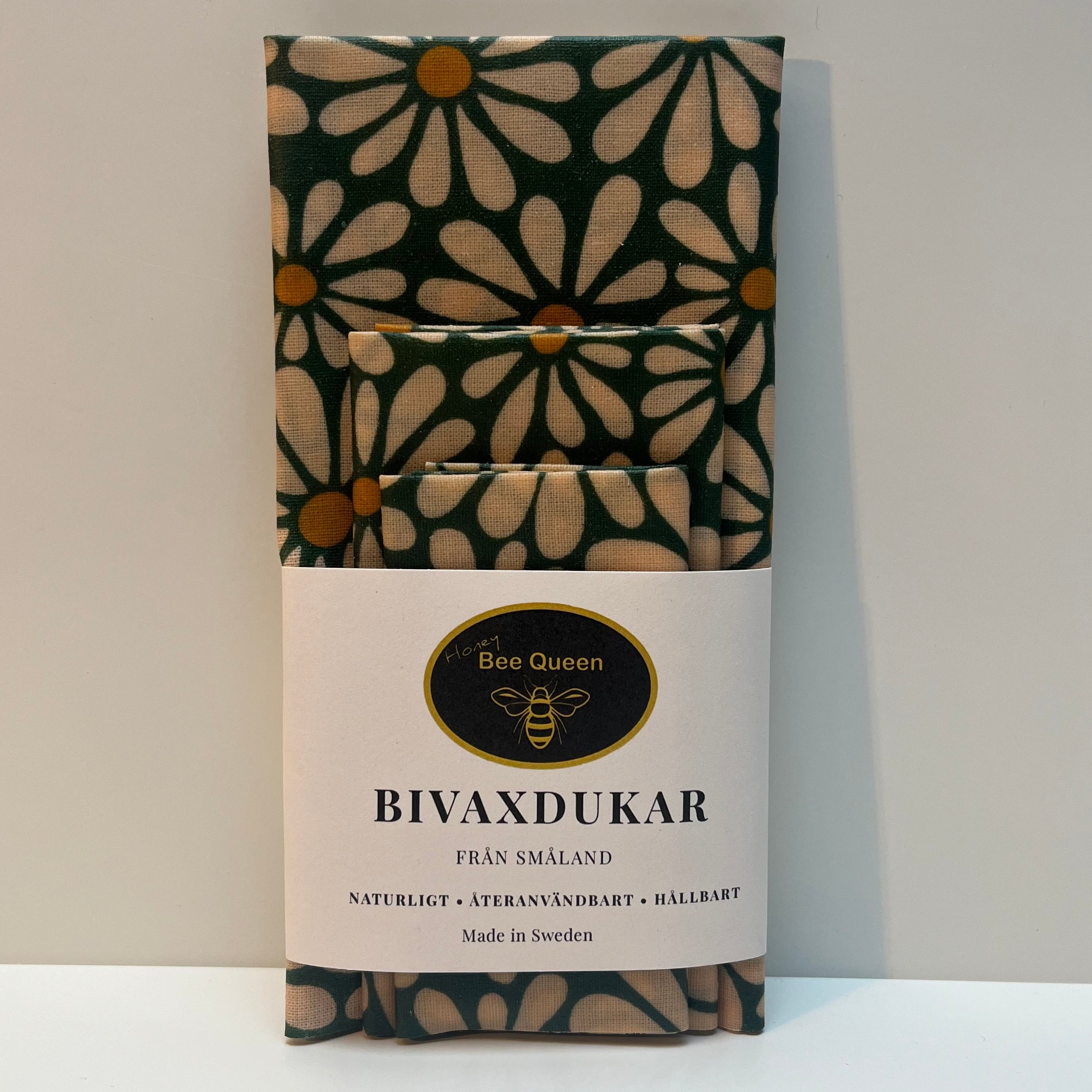 Beeswax Wraps 3-pack Daisy Green
