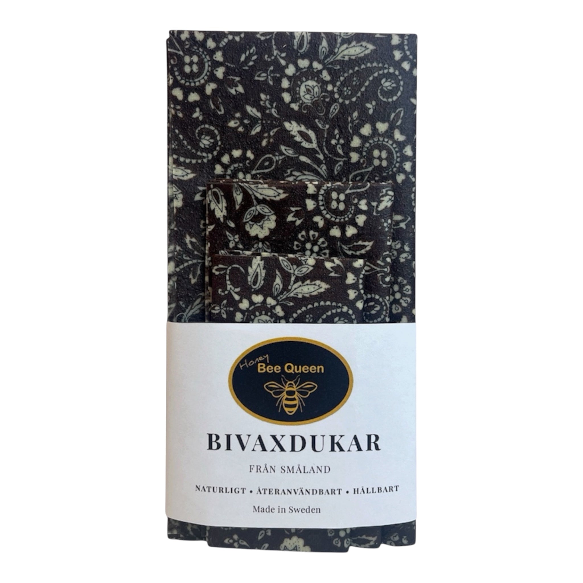 Bivaxdukar 3-pack Småmönstrad Mörk – från egen bigård
