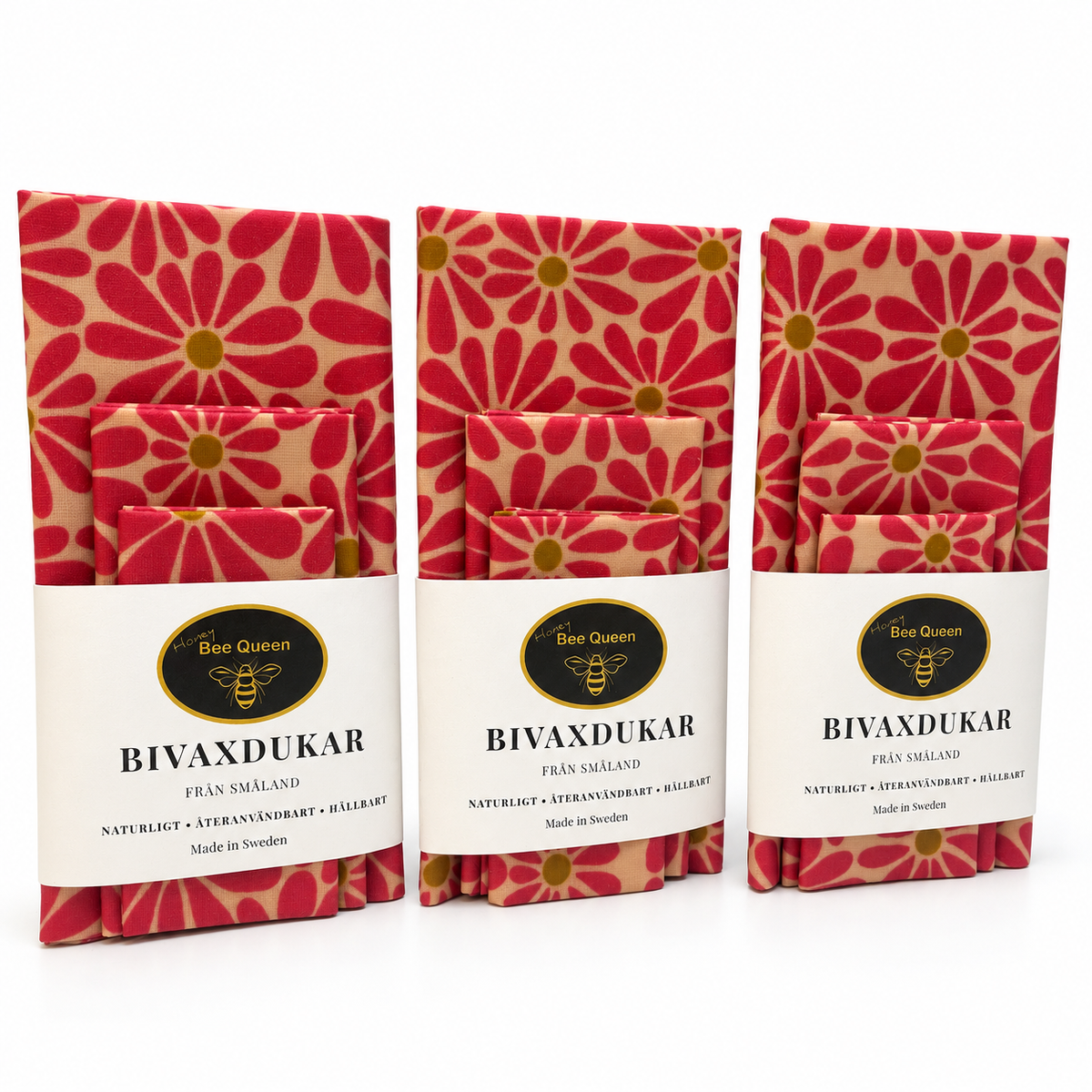 Bivaxdukar 3-pack Prästkrage Rosa