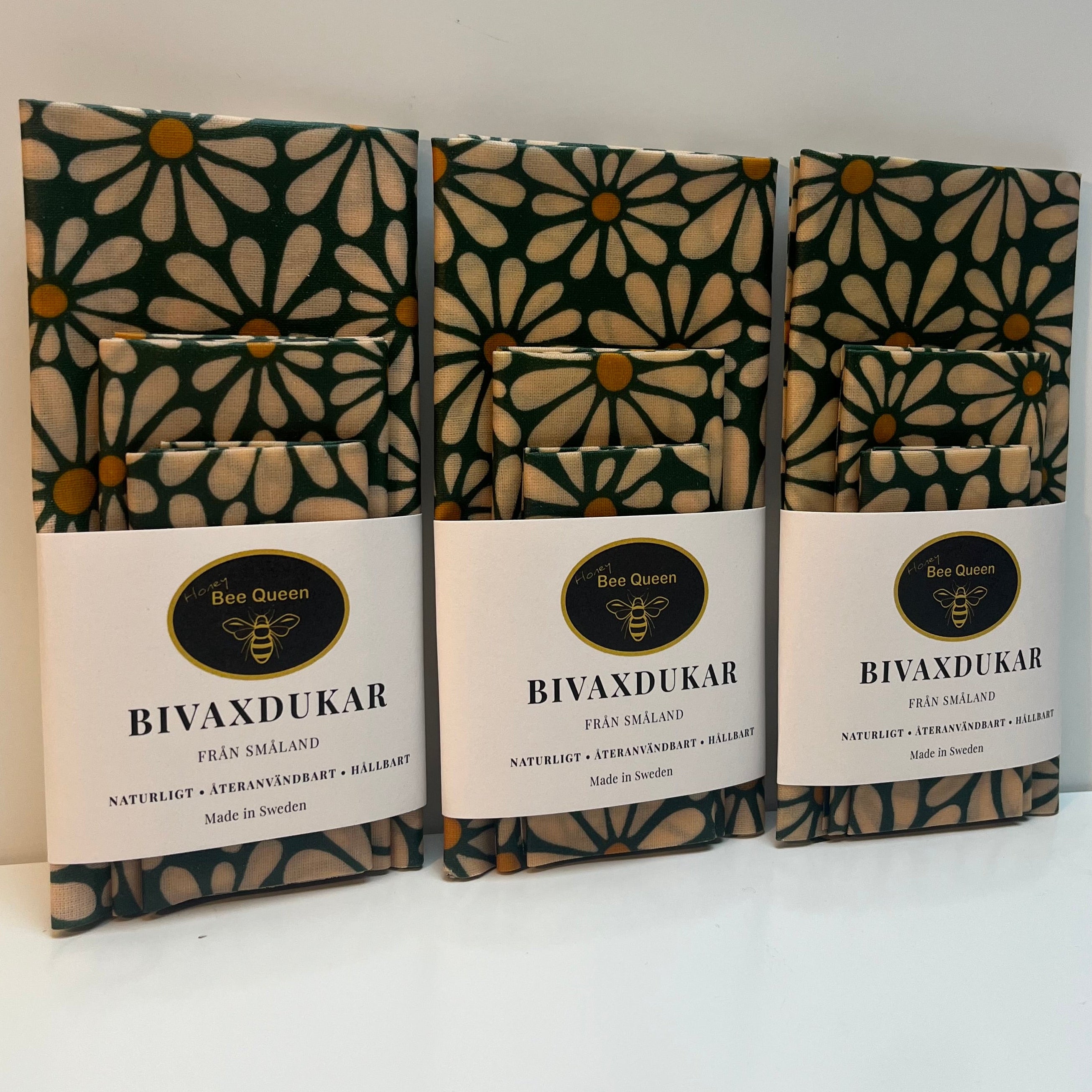 Beeswax Wraps 3-pack Daisy Green