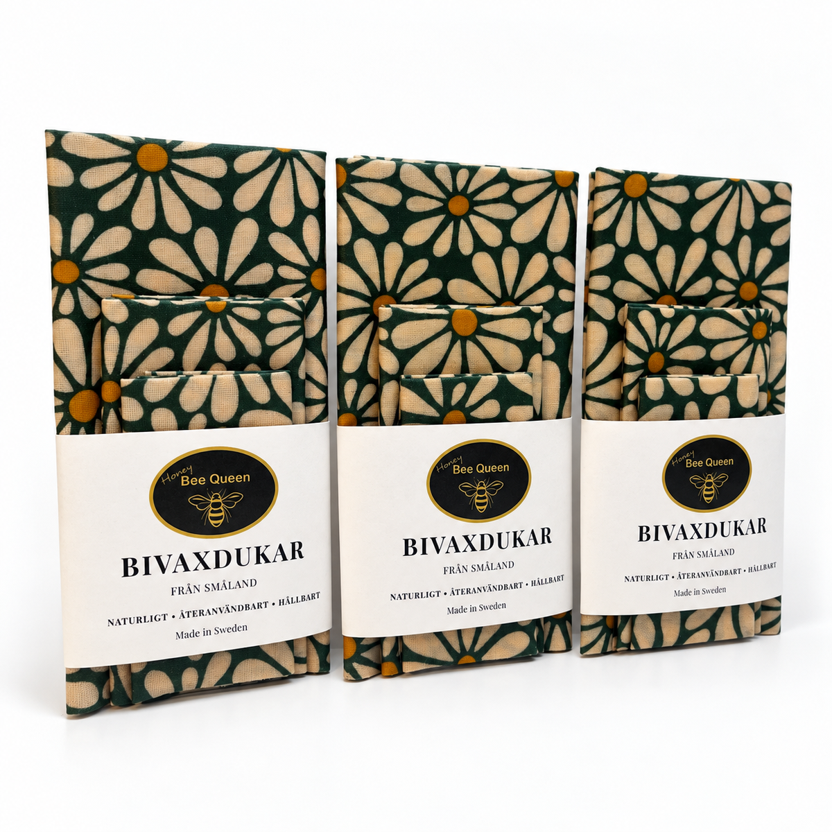 Bivaxdukar 3-pack Prästkrage Grön
