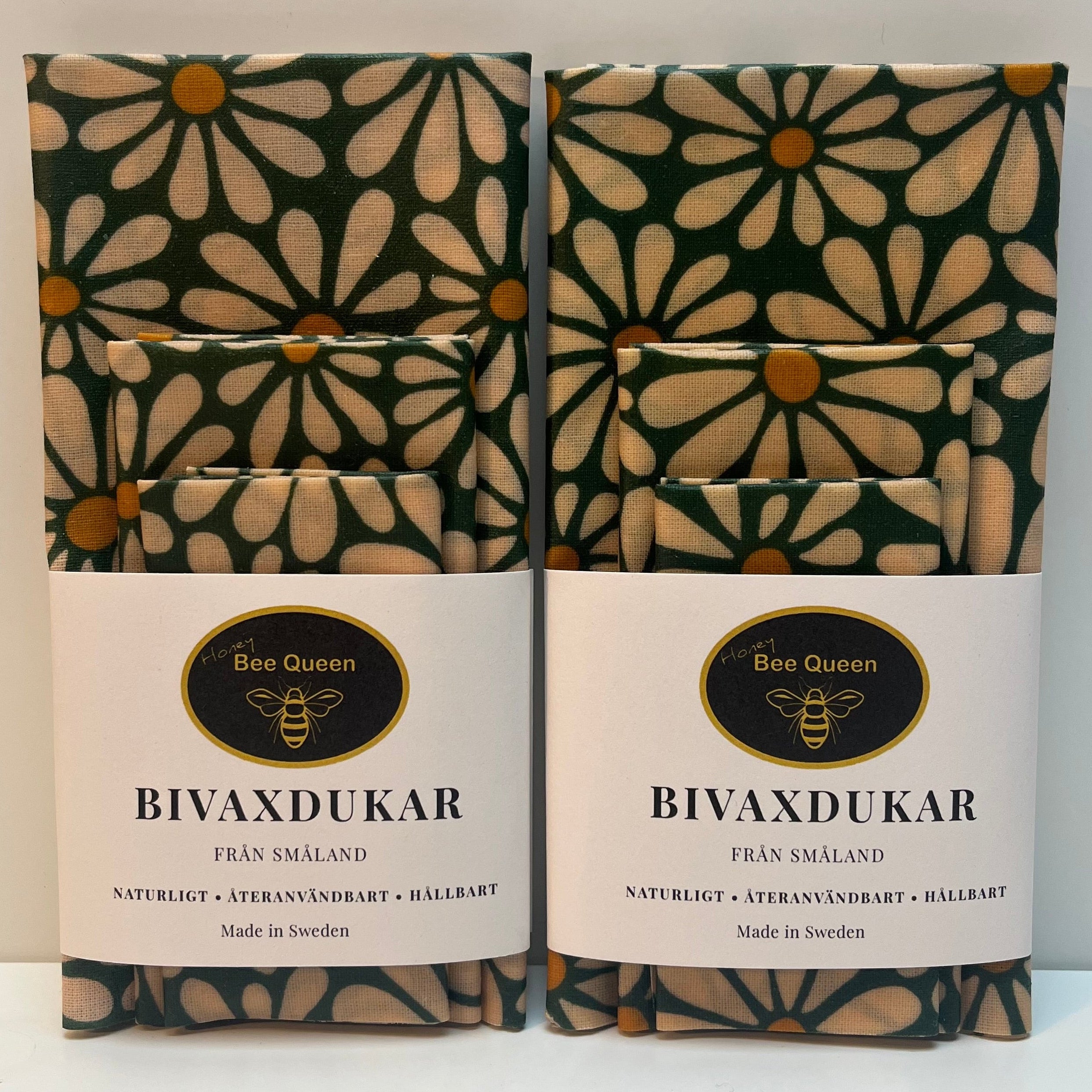 Beeswax Wraps 3-pack Daisy Green