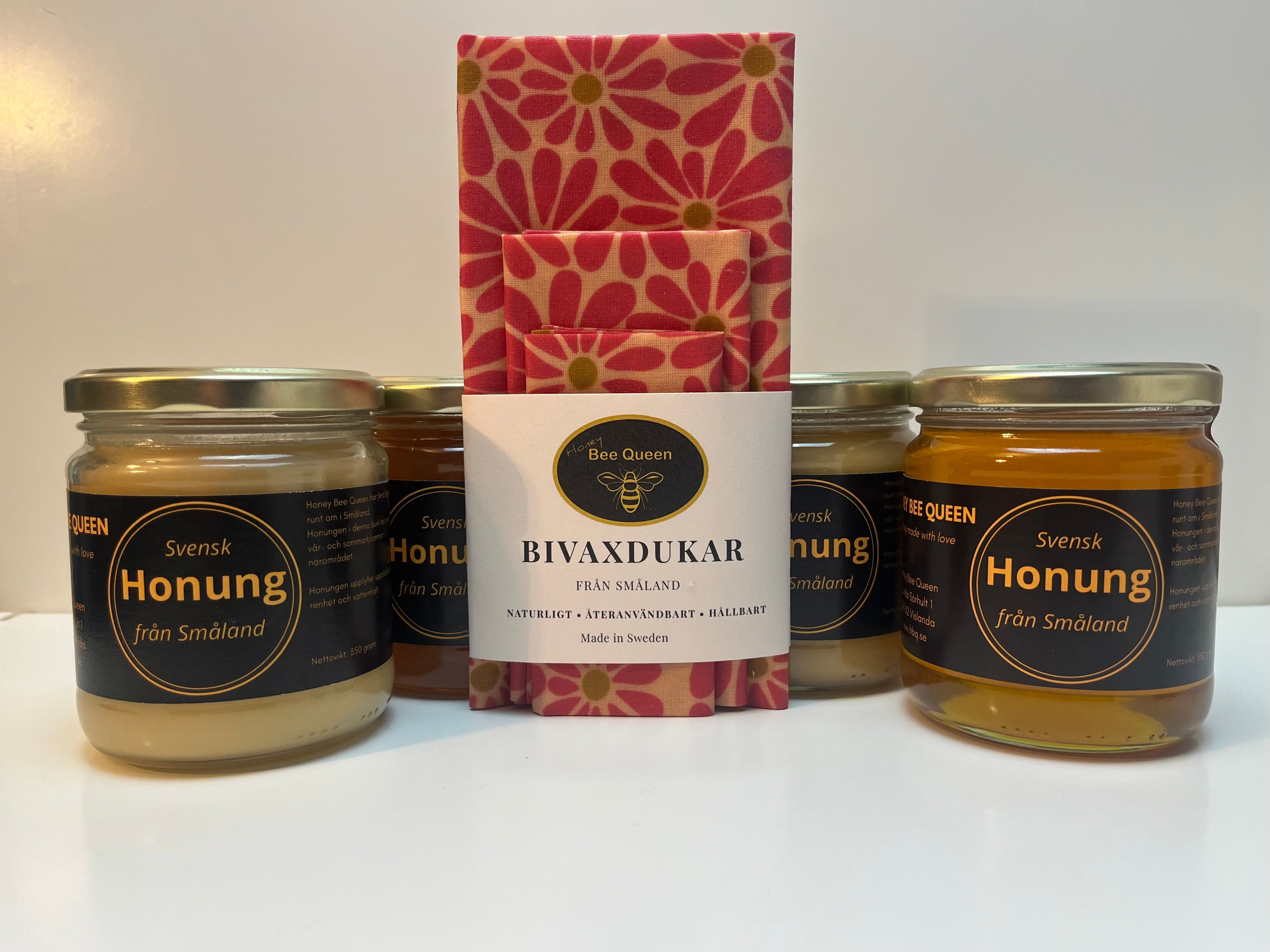 Honey & beeswax – 4 jars + 3-pack beeswax wraps