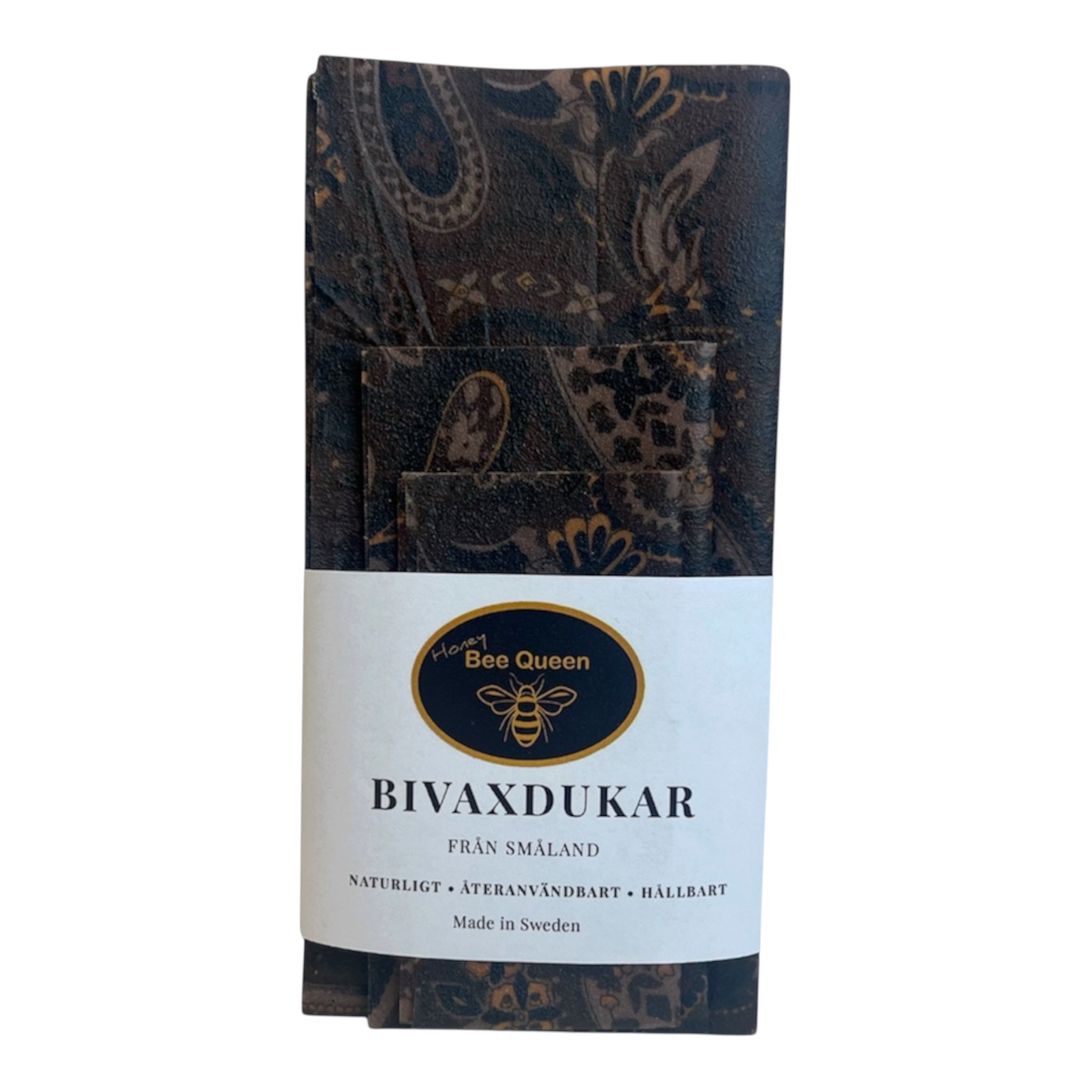 Bivaxdukar 3-pack Paisleymönster Brun – från egen bigård