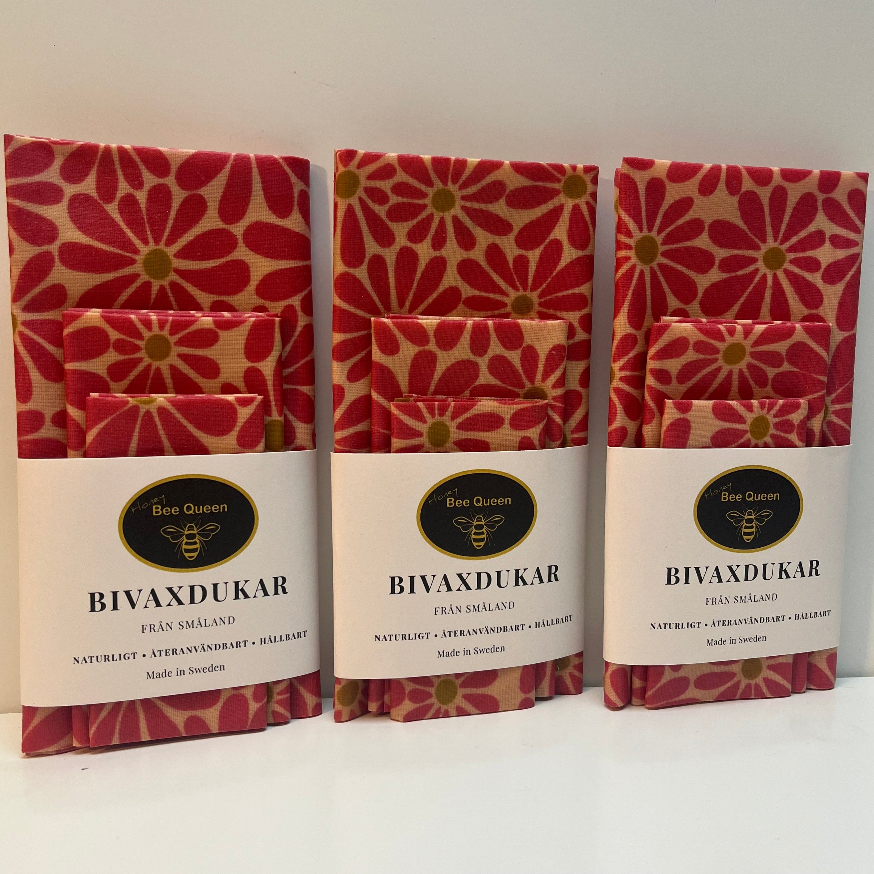 Beeswax Wraps 3-pack Daisy Pink