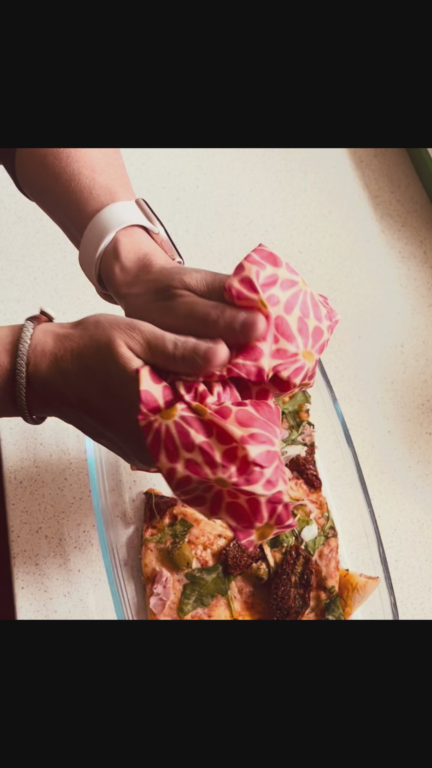 Beeswax Wraps 3-pack Daisy Pink